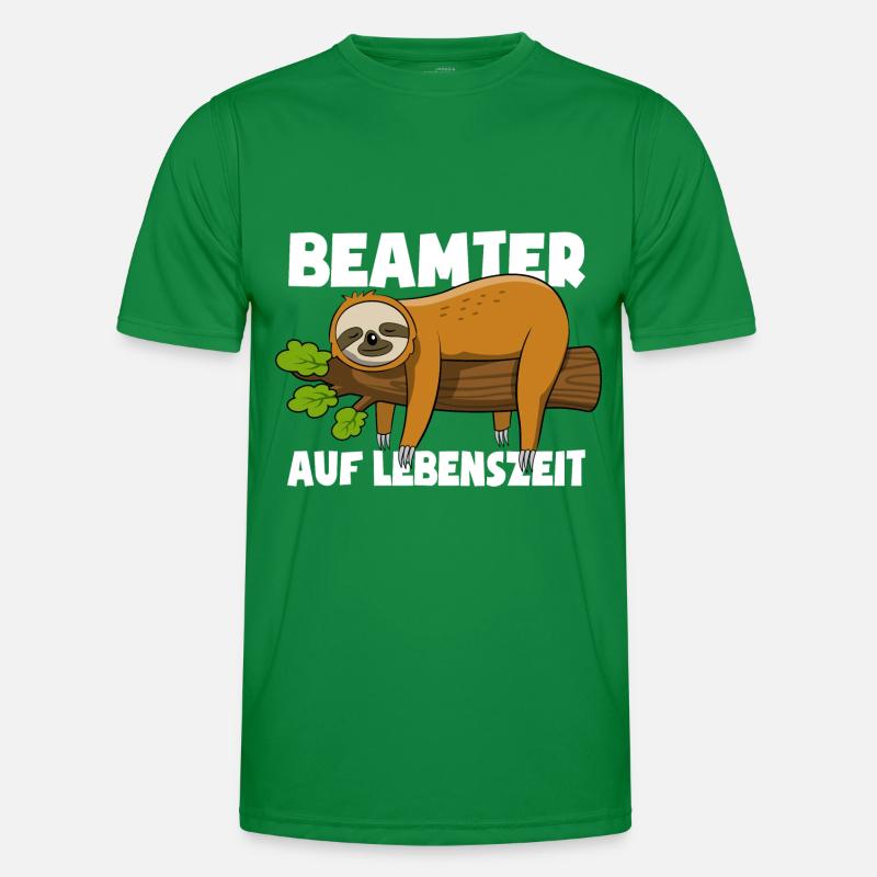 Faultier Beamter auf Lebenszeit - Spruch Männer Funktions-T-Shirt
