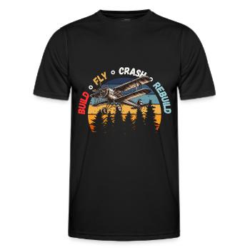 Model Maker Model Airplane RC Tarpaulin Flying Fun - Men's Functional T-Shirt - black - Front - AI Model Male 178 dark (178cm)