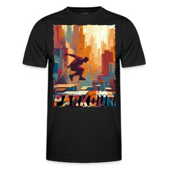Parkour - Men's Functional T-Shirt - black - Front - AI Model Male 178 dark (178cm)
