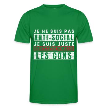 humour humour,Drôle, humour, homme humour Sracasme - T-shirt sport Homme - vert - Devant - AI Model Male 178 dark (178cm)