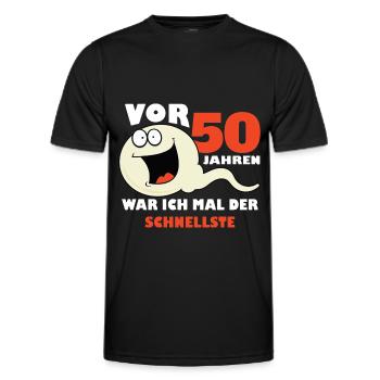 50. Geburtstag, Geschenkidee, Geschenk, Lustige - Männer Funktions-T-Shirt - Schwarz - Vorne - AI Model Male 178 dark (178cm)