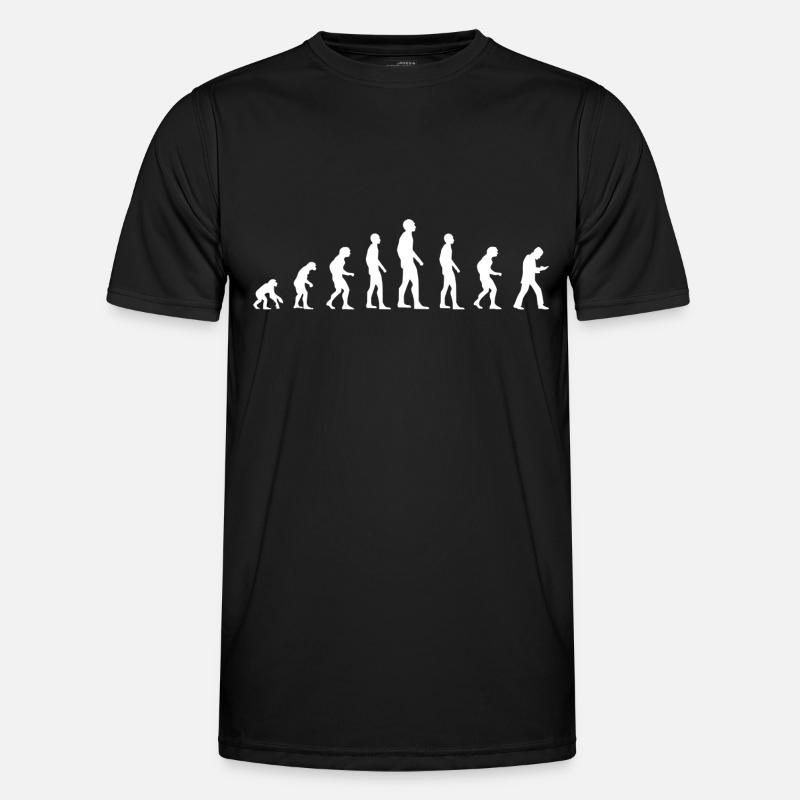 Human Evolution the Smartphone Generation - Männer Funktions-T-Shirt - Schwarz