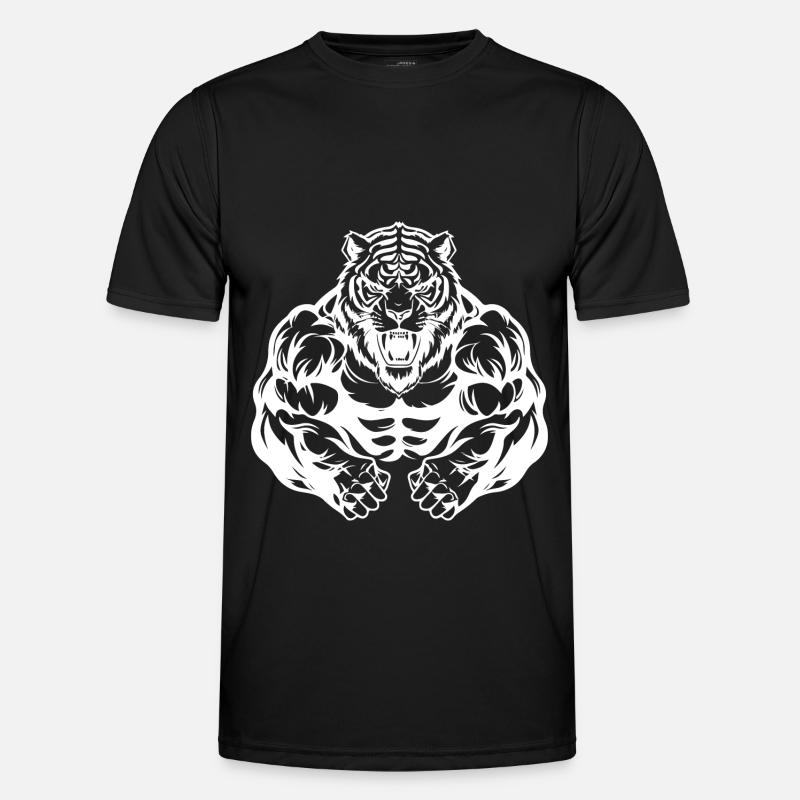 Tiger Workout Gym - Men's Functional T-Shirt - black