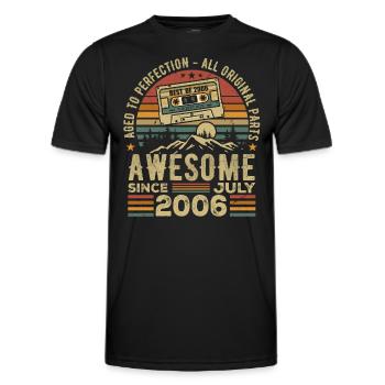2006 Juli | Jahrgang Juli 2006 | Juli 2006 - Männer Funktions-T-Shirt - Schwarz - Vorne - AI Model Male 178 dark (178cm)