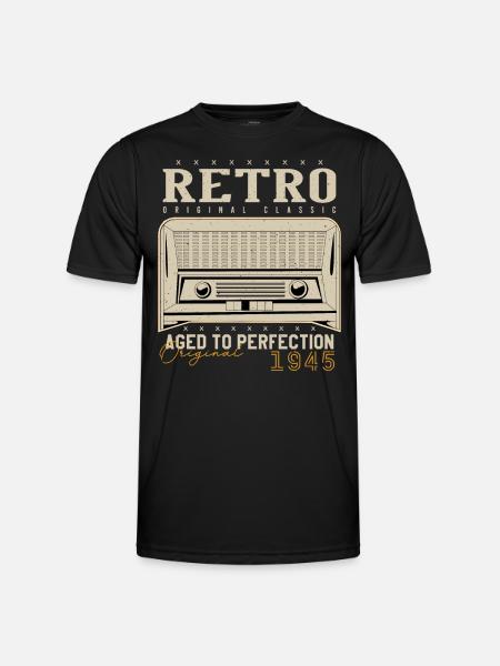Retro 1945 Birthday Gift 1945 Vintage 1945 - Men's Functional T-Shirt - black