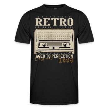 Retro 1999 Geburtstagsgeschenk 1999 Jahrgang 1999 - Männer Funktions-T-Shirt - Schwarz - Vorne - AI Model Male 178 dark (178cm)