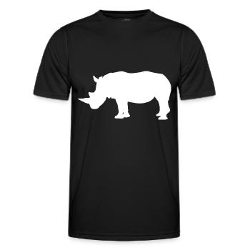 Nashorn - Männer Funktions-T-Shirt - Schwarz - Vorne - AI Model Male 178 dark (178cm)