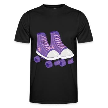Rollschuh - Männer Funktions-T-Shirt - Schwarz - Vorne - AI Model Male 178 dark (178cm)