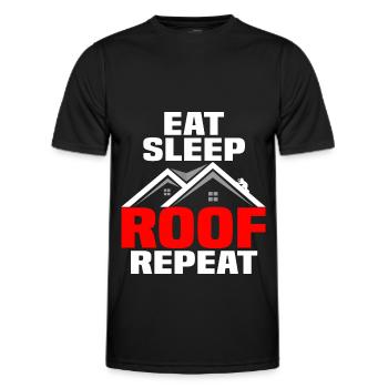 Roofing craft roof master roofing profession - Men's Functional T-Shirt - black - Front - AI Model Male 178 dark (178cm)