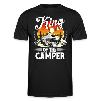 Camping Camper Campen - Männer Funktions-T-Shirt - Schwarz - Vorne - AI Model Male 178 dark (178cm)