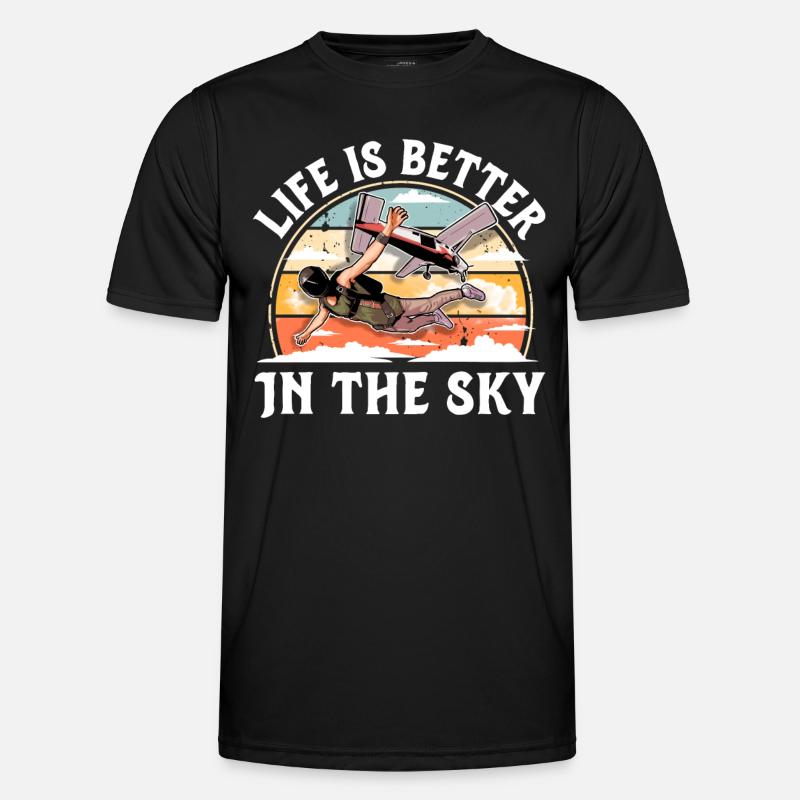 Skydiving Parachutists Parachute - Men's Functional T-Shirt - black
