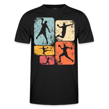 Handball Handballer - Männer Funktions-T-Shirt - Schwarz - Vorne - AI Model Male 178 dark (178cm)