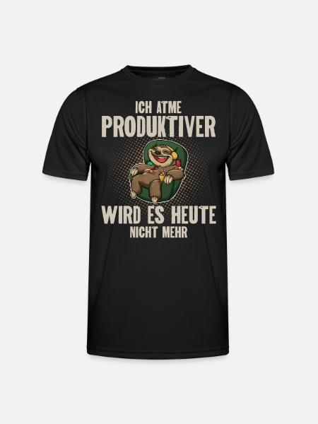 Ich Atme Produktiver Wird Es Heute Nicht - Männer Funktions-T-Shirt - Schwarz
