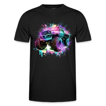 Monstertruck - Männer Funktions-T-Shirt - Schwarz - Vorne - AI Model Male 178 dark (178cm)