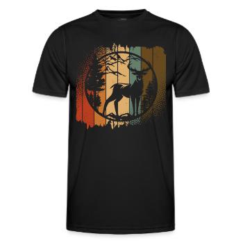 Deer Mountains Wilderness - Men's Functional T-Shirt - black - Front - AI Model Male 178 dark (178cm)