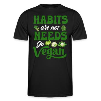 Vegan Veganism - Men's Functional T-Shirt - black - Front - AI Model Male 178 dark (178cm)