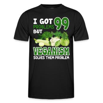 Vegan Veganism - Men's Functional T-Shirt - black - Front - AI Model Male 178 dark (178cm)
