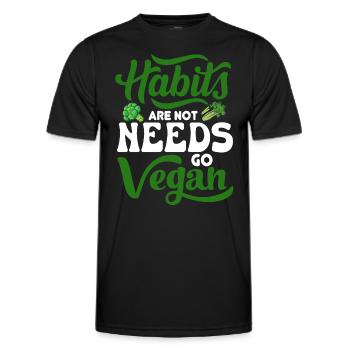 Vegan Veganism - Men's Functional T-Shirt - black - Front - AI Model Male 178 dark (178cm)
