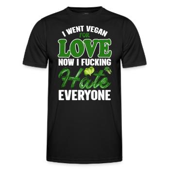 Vegan Veganism - Men's Functional T-Shirt - black - Front - AI Model Male 178 dark (178cm)