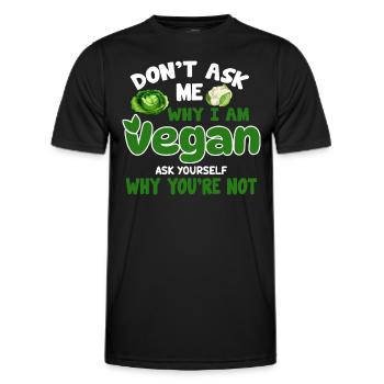 Vegan Veganism - Men's Functional T-Shirt - black - Front - AI Model Male 178 dark (178cm)