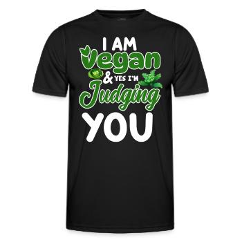 Vegan Veganism - Men's Functional T-Shirt - black - Front - AI Model Male 178 dark (178cm)