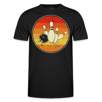 Bowling - Männer Funktions-T-Shirt - Schwarz - Vorne - AI Model Male 178 dark (178cm)