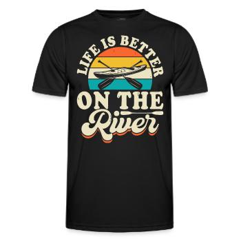 Kayak Kayaker Kayaker - Men's Functional T-Shirt - black - Front - AI Model Male 178 dark (178cm)