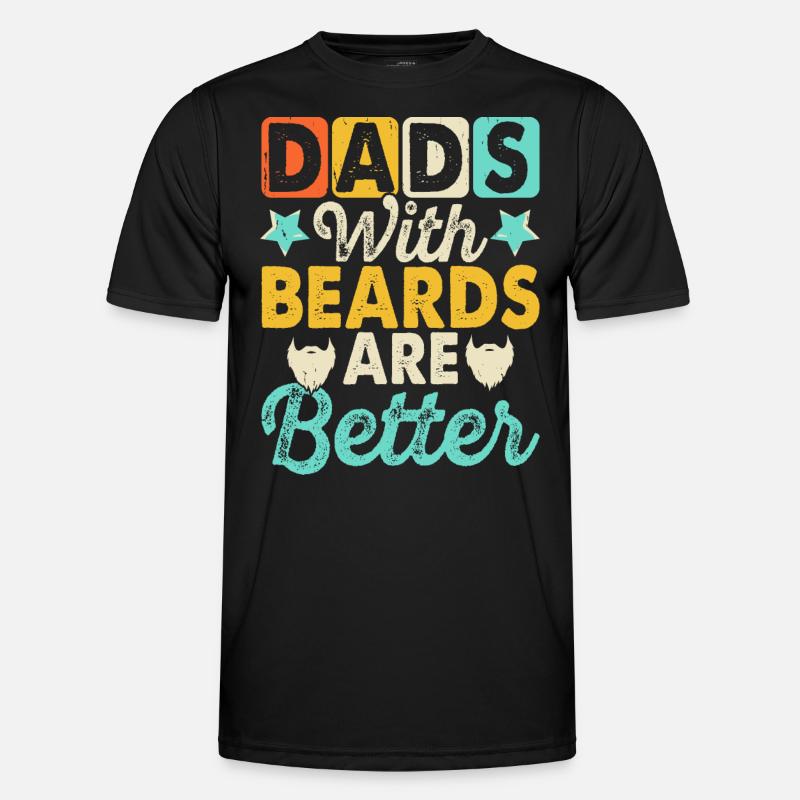Papa Mit Bart - Männer Funktions-T-Shirt - Schwarz