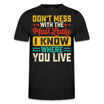Briefträger Postbote - Männer Funktions-T-Shirt - Schwarz - Vorne - AI Model Male 178 dark (178cm)