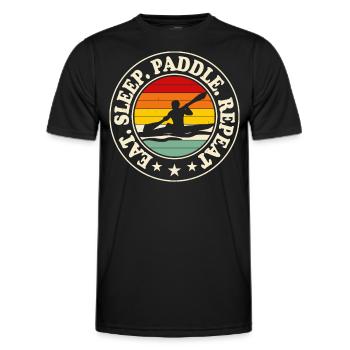 Kayak Kayaker Kayaker - Men's Functional T-Shirt - black - Front - AI Model Male 178 dark (178cm)