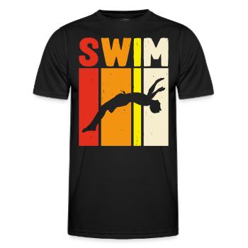 Swimming Float - Men's Functional T-Shirt - black - Front - AI Model Male 178 dark (178cm)