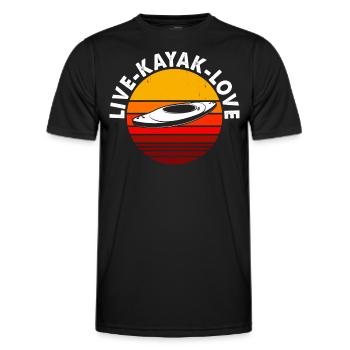 Kayak Kayaker Kayaker - Men's Functional T-Shirt - black - Front - AI Model Male 178 dark (178cm)