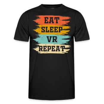 VR Virtual Reality Glasses Virtual Reality - Men's Functional T-Shirt - black - Front - AI Model Male 178 dark (178cm)