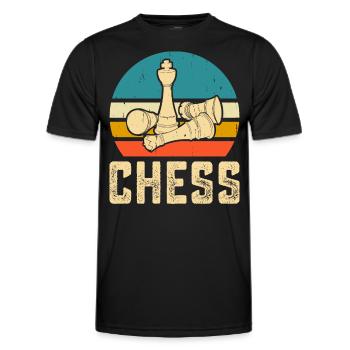 Schach - Männer Funktions-T-Shirt - Schwarz - Vorne - AI Model Male 178 dark (178cm)