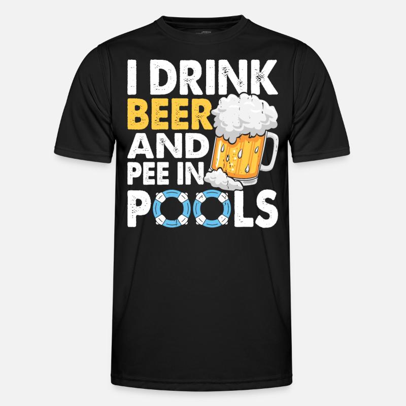 Swimming Float Beer Pool - Men's Functional T-Shirt - black