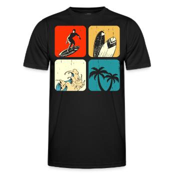 Surfen Surfer - Männer Funktions-T-Shirt - Schwarz - Vorne - AI Model Male 178 dark (178cm)