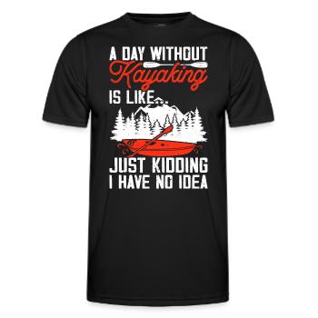 Kayak Kayaker Kayaker - Men's Functional T-Shirt - black - Front - AI Model Male 178 dark (178cm)