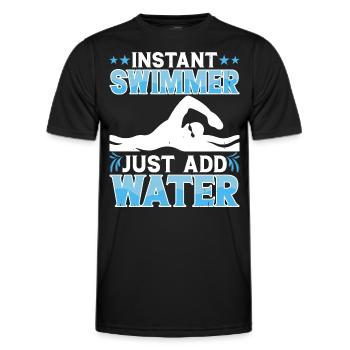 Swimming Float - Men's Functional T-Shirt - black - Front - AI Model Male 178 dark (178cm)
