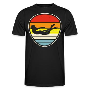 Swimming Float - Men's Functional T-Shirt - black - Front - AI Model Male 178 dark (178cm)