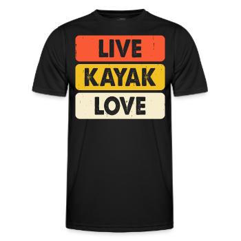 Kayak Kayaker Kayaker - Men's Functional T-Shirt - black - Front - AI Model Male 178 dark (178cm)