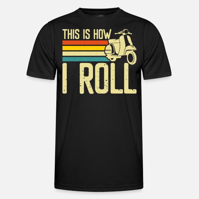 Roller Rollerfahrer Motorroller - Männer Funktions-T-Shirt - Schwarz