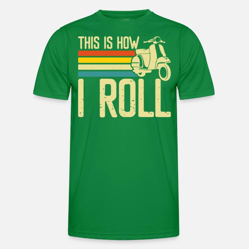 Roller Rollerfahrer Motorroller Männer Funktions-T-Shirt