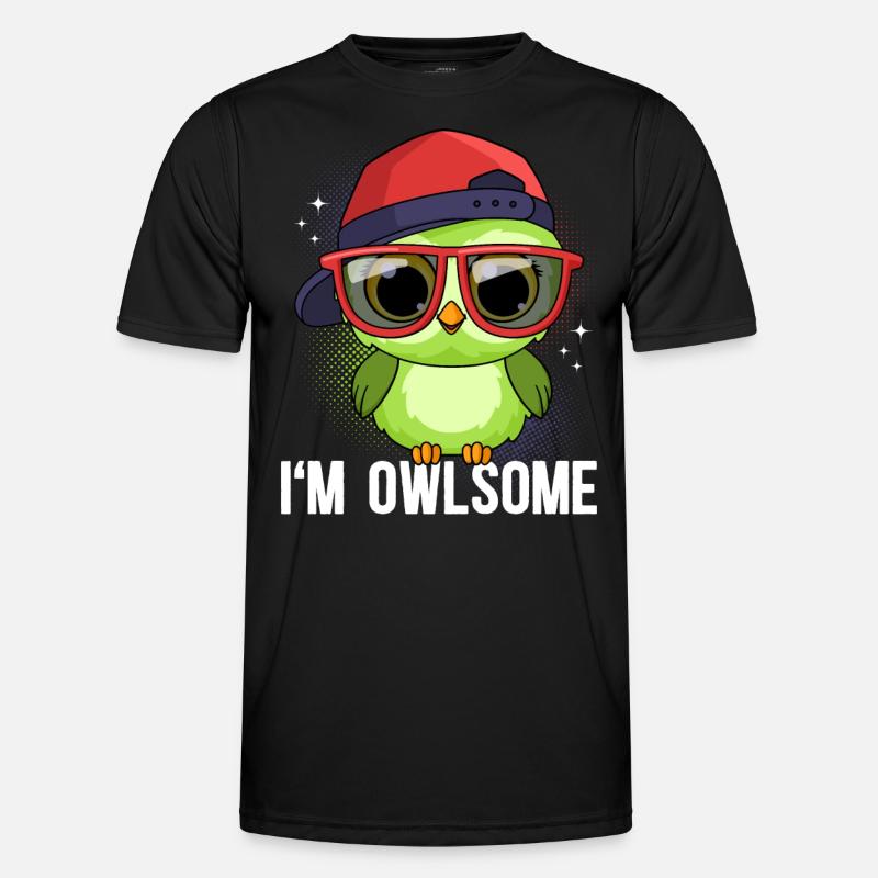 Eule Eulen I`m Owlsome - Männer Funktions-T-Shirt - Schwarz
