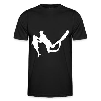 Speerfischen Tauchen Freediving Fischer Apnoe - Männer Funktions-T-Shirt - Schwarz - Vorne - AI Model Male 178 dark (178cm)