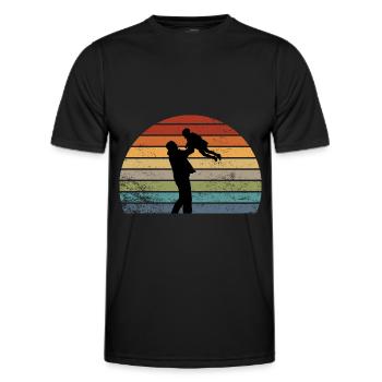 Vater und Tochter - Männer Funktions-T-Shirt - Schwarz - Vorne - AI Model Male 178 dark (178cm)