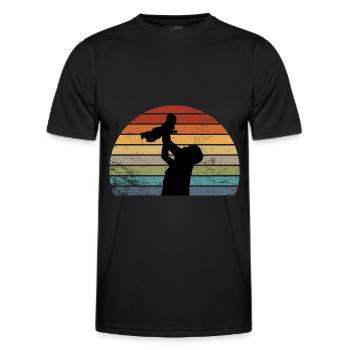 Vater und Tochter - Männer Funktions-T-Shirt - Schwarz - Vorne - AI Model Male 178 dark (178cm)