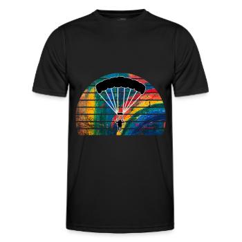 parachute - T-shirt sport Homme - noir - Devant - AI Model Male 178 dark (178cm)