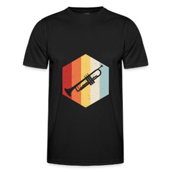 Trompette Rétro Trompette Vintage Trompette - T-shirt sport Homme - noir - Devant - AI Model Male 178 dark (178cm)