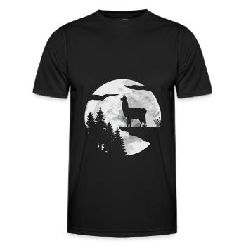 Lama Llama Alpaga - T-shirt sport Homme - noir - Devant - AI Model Male 178 dark (178cm)