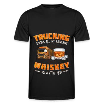 Truck Driver Truck Driver Truck Driver Trucker - Men's Functional T-Shirt - black - Front - AI Model Male 178 dark (178cm)